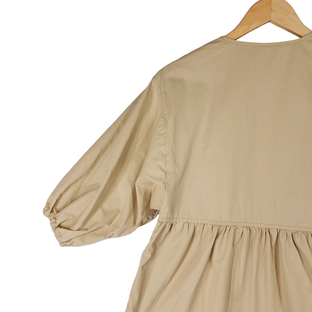 COS Beige Tiered Wrap-Style Midi Dress - Picture 11 of 16